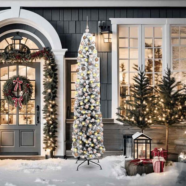 vidaXL Artificial Christmas Tree with 300 LEDs Green 82.68 in