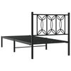 vidaXL Bed Frame Black Steel Twin Bed Frame Rectangular Modern