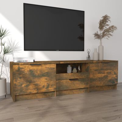vidaXL TV Stand Smoked Oak 55.1"x13.8"x15.7" Engineered Wood