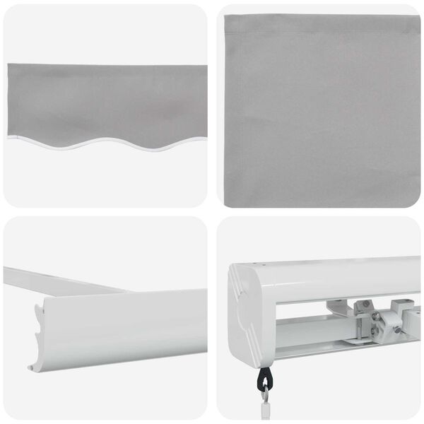 vidaXL Retractable Awning Light Grey 118.11" x 98.43" Fabric and Metal