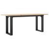 vidaXL Coffee Table O-Frame 43.3"x15.7"x17.7" Solid Wood Pine and Steel