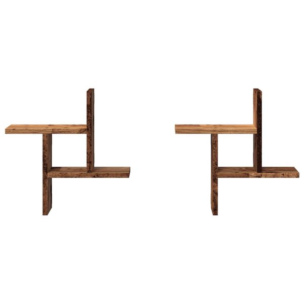 vidaXL Wall Shelf Old wood Engineered wood 15.0 x 4.7 x 15.0 in