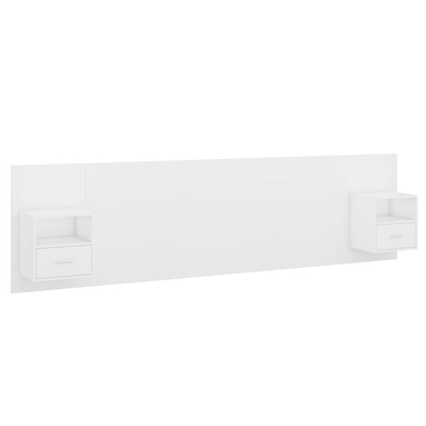 vidaXL Bed Headboard With Cabinet White Manufactured wood Large