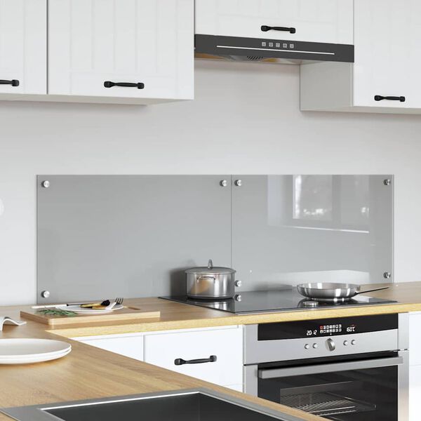 vidaXL Kitchen Backsplash 2 pcs Light Grey 27.56 x 15.75 in