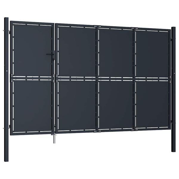 vidaXL Garden Gate Steel 137.8x59.1" Anthracite