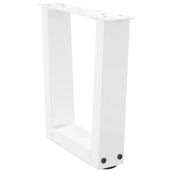 vidaXL Dining Table Leg White Powder-Coated Steel Medium Adjustable Feet
