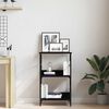 vidaXL Bookshelf Black oak 19.69 x 12.99 x 46.26 in Engineered Wood