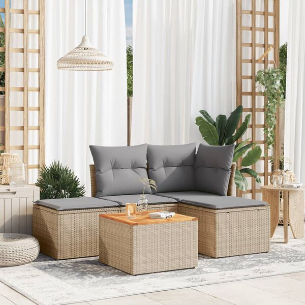 vidaXL Garden Sofa Set Beige