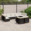 vidaXL Garden Sofa Set Black, Cream White