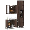 vidaXL Bathroom Furniture Set Brown Oak Engineered wood, metal, glass