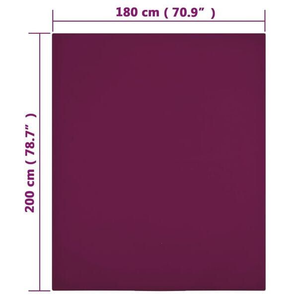 vidaXL Jersey Fitted Sheet Bordeaux 100% cotton 70.9 x 78.7 in Bedding