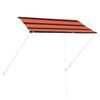 vidaXL Awning Orange and Brown Steel, 100% polyester with PA coating