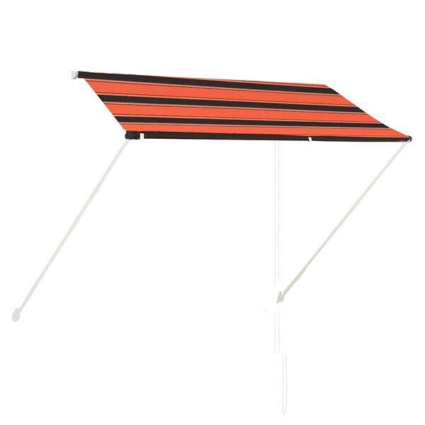 vidaXL Awning Orange and Brown Steel, 100% polyester with PA coating