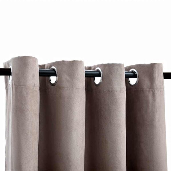 vidaXL Blackout Curtains with Metal Rings 2 pcs Taupe 55.1x68.9"