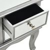 vidaXL Mirrored Nightstand Silver Mirrored glass, MDF Compact
