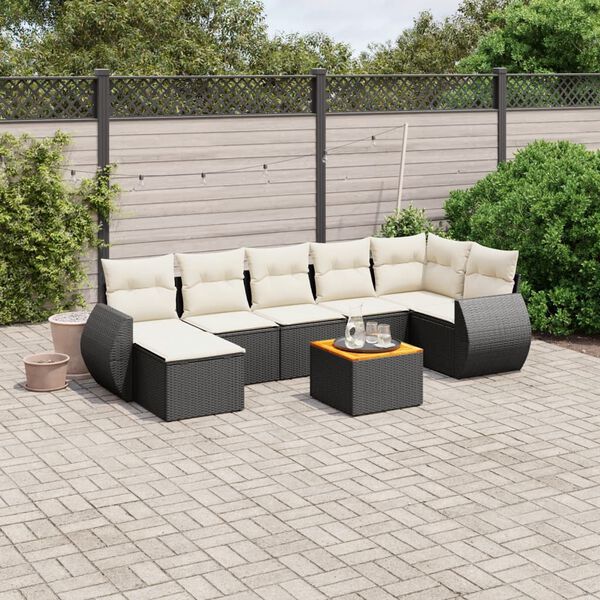 vidaXL Garden Sofa Set Black