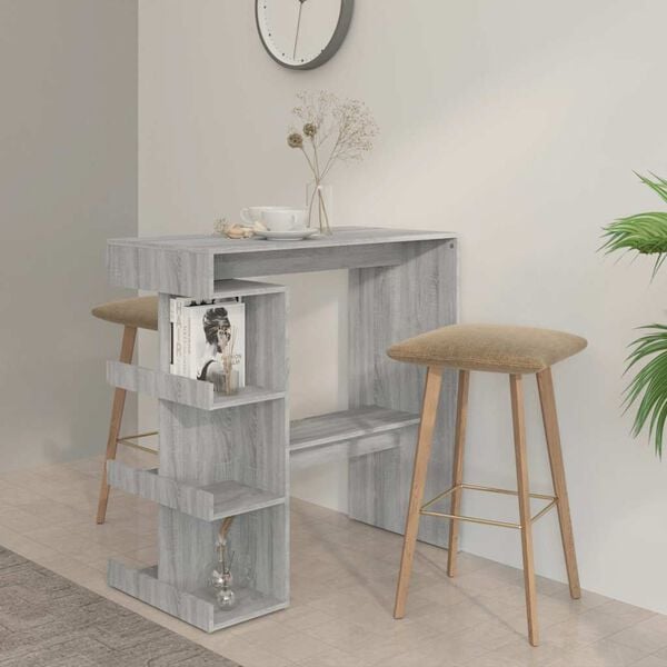 vidaXL Bar Table Grey Sonoma Engineered wood 39.4 x 19.7 in Bar Table