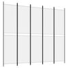 vidaXL 5-Panel Room Divider White 98.4"x86.6" Fabric