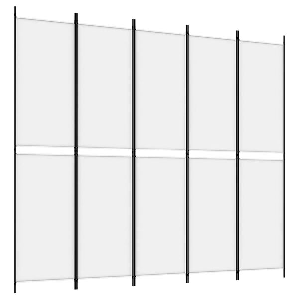 vidaXL 5-Panel Room Divider White 98.4"x86.6" Fabric