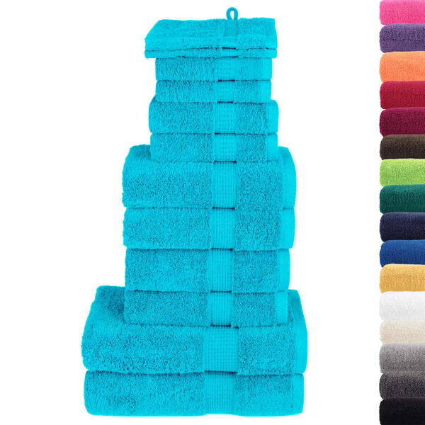 vidaXL Towel Set Turquoise 100% ring-spun cotton Various sizes Towel Set