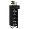 vidaXL Shoe Cabinet Black Engineered Wood, Iron Medium Shoe Cabinet