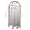 vidaXL Mirror Antique White Powder-Coated Iron, Glass 23.6 x 45.7 in