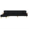vidaXL L-shaped Sofa Bed Black 109.8"x55.1"x27.6" Fabric