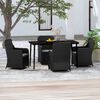 vidaXL Garden Dining Set Black Poly rattan, Powder-coated steel, Glass