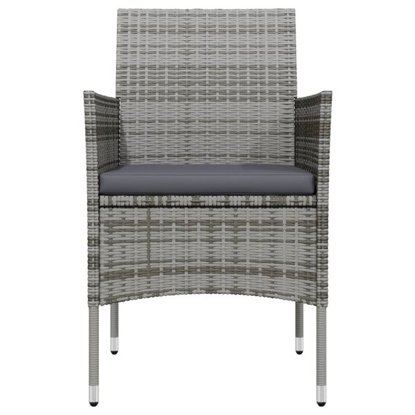 vidaXL Garden Dining Set Grey and Black PE Rattan Large Durable