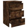 vidaXL Bed Cabinet Smoked Oak Engineered Wood 15.7x13.8x24.6 in