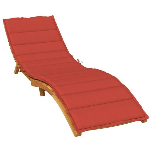 vidaXL Sun Lounger Cushion Melange red Polyester 78.7 x 27.6 x 1.6 in
