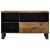 vidaXL TV Cabinet Honey brown, Black Solid mango wood, Engineered wood, Iron