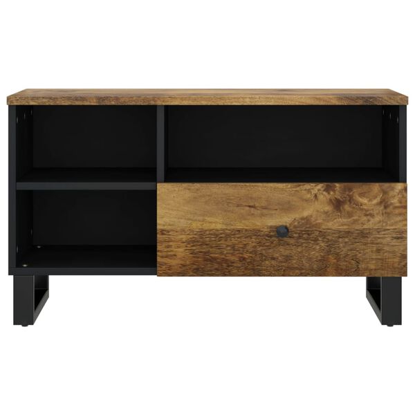 vidaXL TV Cabinet Honey brown, Black Solid mango wood, Engineered wood, Iron
