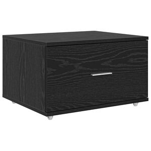 vidaXL Drawer Cabinet with Wheel Black Oak 55 x 45 x 31 cm