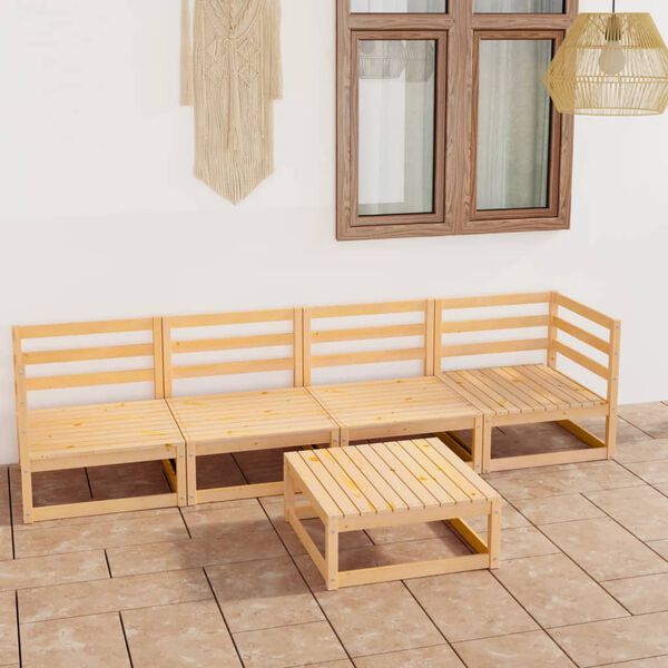 vidaXL Garden Lounge Set Pinewood Solid pinewood Medium Modular