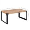 vidaXL Coffee Table Brown and Black 100% solid acacia wood with steel legs