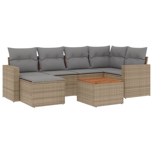 vidaXL Garden Sofa Set Mix Beige