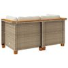 vidaXL Garden Sofa Set of 2 Beige PE rattan Medium Modular