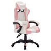 vidaXL Racing Chair Pink and Black 80% PVC, 15% Polyester, 5% Cotton