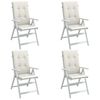vidaXL Highback Chair Cushion Set of 4 Melange cream 100% Polyester