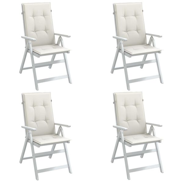 vidaXL Highback Chair Cushion Set of 4 Melange cream 100% Polyester
