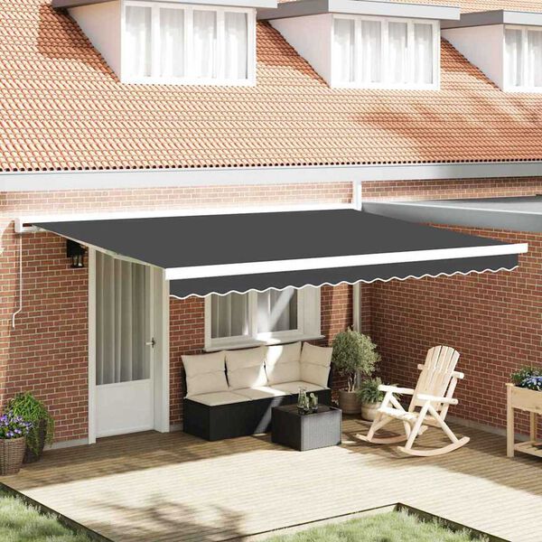 vidaXL Retractable Awning Anthracite 177.17" x 118.11