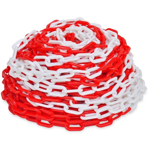 vidaXL Warning Chains 2 pcs Red and White Plastic 98.4 '(2x141816)