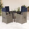 vidaXL Garden Dining Set Grey PE Rattan 5 Piece Multi-Position Backrest