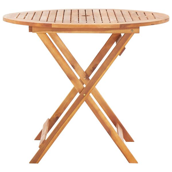 vidaXL Garden Table Natural Wood Solid Acacia wood Small Foldable