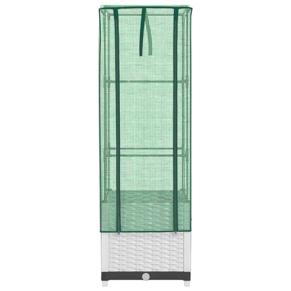 vidaXL Raised Bed White Polypropylene, Polyethylene, Iron Compact