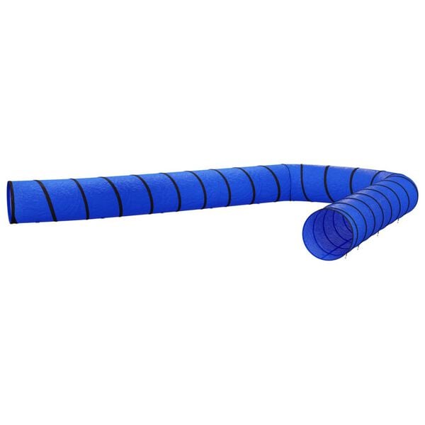 vidaXL Dog Tunnel Blue Polyester, metal Long tunnel Collapsible
