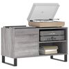 vidaXL Record Cabinet Grey Sonoma Engineered Wood, Iron Medium
