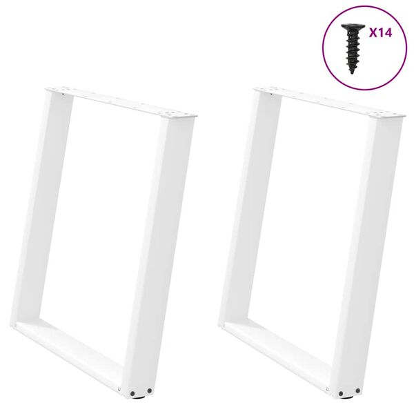 vidaXL Dining Table Leg White Powder-coated steel Standard