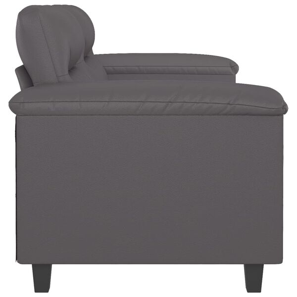 vidaXL 2-seater Sofa Grey Faux leather, metal, foam 2-seater Durable